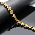 Golden volcanic stone star beads for DIY bracelets with vintage textured finish - Antique Gold