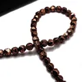 Faceted natural volcanic stone loose beads in metallic bronze finish for DIY jewelry - Bronze