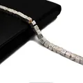 Silver plated volcanic stone cube beads with industrial matte texture for DIY jewelry - Silver