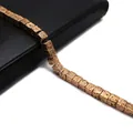 Neutral bronze electroplated cube lava stone beads with textured matte finish for DIY jewelry - Gold