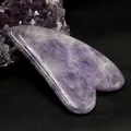 Natürlicher Amethyst Herz-Gua-Sha-Schaber für Gesichtsmassage und Hautpflege - Amethyst-Stil / Lila