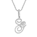 Collier argenté avec pendentif lettre E cursive serti de strass et chaîne corde - Lettre G - Argent