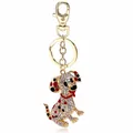 Porte-clés dalmatien mignon en strass avec placage or et fermoir pour sacs - Dalmatien Style