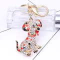 Sparkling rhinestone dalmatian dog keychain accessory for handbags and car keys - Dalmatian Style