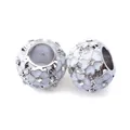 Breloques cerisier en argent avec émail blanc et cristaux pour bracelet DIY - Blanc
