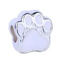 Perle de breloque en alliage de patte d'animal avec émail blanc pour bijoux DIY - Blanc