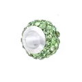Vue détaillée d'une perle à gros trou sertie de strass vert clair pour bracelet DIY - Vert