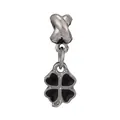 Pendentif trèfle à quatre feuilles en émail noir pour bracelet de style européen - Noir 01