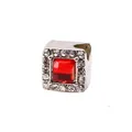 Charm carré géométrique avec cristal rouge et strass pour bracelets à composer - Rouge