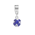 Pendentif boule en cristal bleu argenté pour la création de bracelets à perles - Bleu royal