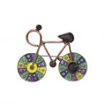 Broche de bicicleta vintage con ruedas de esmalte colorido y cristales púrpuras - Estilo Bicicleta Vintage (039)