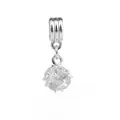 Pendentif boule de cristal argenté avec cage géométrique pour bracelet DIY - Blanc