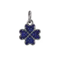 Pendentif trèfle à quatre feuilles en argent avec cristaux bleus pour bracelets charms - Zircon Bleu 1
