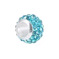 Perle charm bleu ciel sertie de cristaux pour création de bijoux et bracelets - Bleu lac