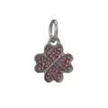 Pendentif trèfle à quatre feuilles en argent avec zircons roses pour bracelet DIY - Zircon Rose 1