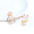Verstellbarer vergoldeter Ring mit natürlichen rosa und weißen Rohkristallsteinen - Achat