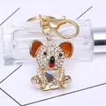 Portachiavi koala scintillante con strass e placcatura in metallo dorato lucido - Koala Dorato