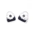 Silver handbag bead charm with black enamel and sparkling rhinestones for DIY bracelets - Black