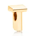 Gepolijste roségouden letter T-kraal voor gepersonaliseerde armbanden en kettingen - Letter T / 10 Stuks/Verpakking (12mm) / Goud