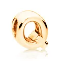 Roségouden letter Q 3D gepolijste legering bedel kraal met gat voor DIY armband sieraden - Letter Q / 10 Stuks/Verpakking (12mm) / Goud