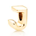 Ciondolo a lettera J in metallo oro rosa lucido per creazione braccialetti DIY - Lettera J / 10 Pezzi/Confezione (12mm) / Oro