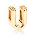 Charm a forma di U in oro rosa per bracciali e collane fai-da-te personalizzati - Lettera U / 10 Pezzi/Confezione (12mm) / Oro