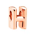 Ciondolo lettera H in oro rosa con foro grande per bracciali DIY e gioielleria - Lettera H / 10 Pezzi/Confezione (12mm) / Oro rosa