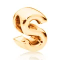 Ciondolo a forma di lettera S dorata lucida per bracciali e creazione gioielli - Taglia S / 10 Pezzi/Confezione (12mm) / Oro