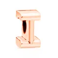 Perla con lettera 'I' in oro rosa e finitura metallica per bracciali fai-da-te - Lettera I / 10 Pezzi/Confezione (12mm) / Oro rosa