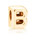 Charm lettera B dorato con foro largo per gioielli fai-da-te bracciali donna - Lettera B / 10 Pezzi/Confezione (12mm) / Oro