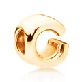 Perlina a foro largo in lega dorata per braccialetti fai-da-te dal design geometrico a C - Lettera C / 10 Pezzi/Confezione (12mm) / Oro