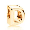 Ciondolo a lettera D maiuscola in lega color oro rosa per accessori bracciali DIY - Lettera D / 10 Pezzi/Confezione (12mm) / Oro