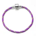 Bracciale a serpente fai-da-te da 3mm con trama a spirale viola e oro e chiusura argento - 17cm / Viola