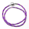 3mm dubbelgewonden slangenarmband in paars en goud met een zilveren cilindersluiting - Paars / 17cm