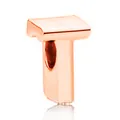 Ciondolo a forma di lettera T in oro rosa lucido per design di bracciali e collane DIY - Lettera T / 10 Pezzi/Confezione (12mm) / Oro rosa