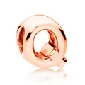 Charm a forma di lettera Q in oro rosa lucido per bracciali e collane fai-da-te - Lettera Q / 10 Pezzi/Confezione (12mm) / Oro rosa