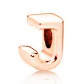 Perla con lettera J in oro rosa con finitura lucida per bracciali charm fai-da-te - Lettera J / 10 Pezzi/Confezione (12mm) / Oro rosa