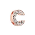 Charm lettre C en or rose 10mm serti de cristaux pour bracelet personnalisable - Lettre C (Or Rose)