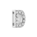 Perle coulissante lettre D argentée avec cristaux pour bracelets en maille 10mm - Argent D