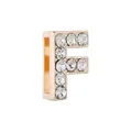 Vue détaillée de la perle lettre F dorée avec cristaux pour accessoires de bracelet DIY - Lettre F Dorée