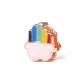 Détail d'un pendentif arc-en-ciel en or rose avec émail et nuage pour bracelets DIY - Nuage Arc-en-ciel (Or Rose 1)