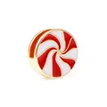 Charm de Noël 10mm style bonbon avec spirale rouge et blanche pour bracelet en maille - Sucre d'Orge (2) / Or