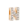 Passant lettre N doré en alliage avec strass brillants pour bracelets DIY de 10mm - Lettre N Dorée