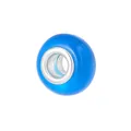 Perle à grand trou en émail bleu roi poli avec cœur en métal argenté pour bijoux - Bleu clair
