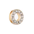 Perle de 10mm en alliage doré sertie de diamants pour breloque de bracelet DIY - Lettre O Dorée
