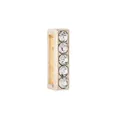 Perle rectangulaire dorée de 10mm avec cinq strass étincelants incrustés pour bracelet - Lettre I Dorée