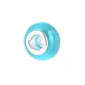 Perle acrylique bleu lagon à large trou avec noyau en métal argenté pour bijoux - Bleu