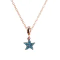 Minimalist silver plated clavicle chain featuring a bright blue starfish pendant necklace - 45cm / Rose Gold Blue Stone Starfish (NC01)