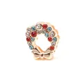 Charm couronne de Noël doré 10mm avec zircons pour bracelets en maille - Couronne de Noël (4) / Or