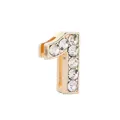 Perle coulissante numéro 1 en alliage doré avec strass pour bracelet de 10mm - Or Chiffre 1